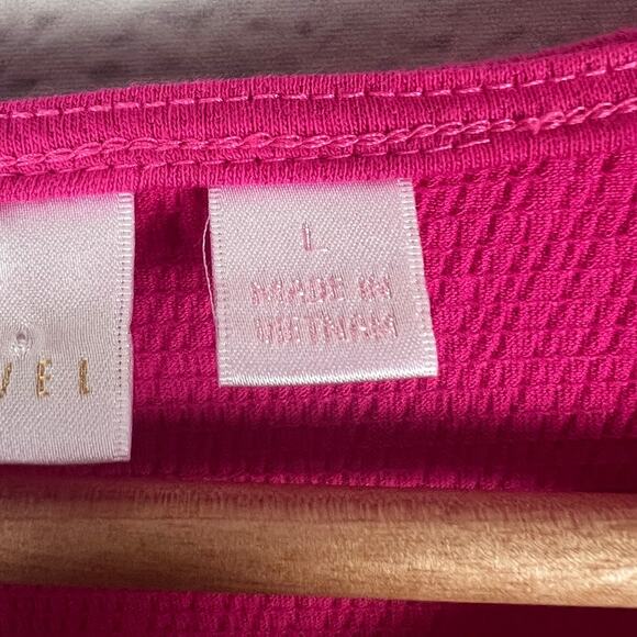 Belle by Kim Gravel Womens L Barbiecore Preppy Colorful Half Zip Tunic Top Pink - Picture 8 of 12